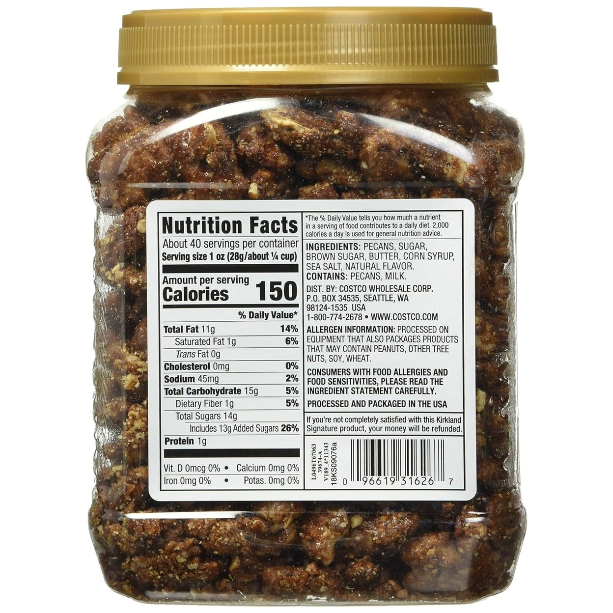 Kirkland Signature Praline Pecans 40 Ounce