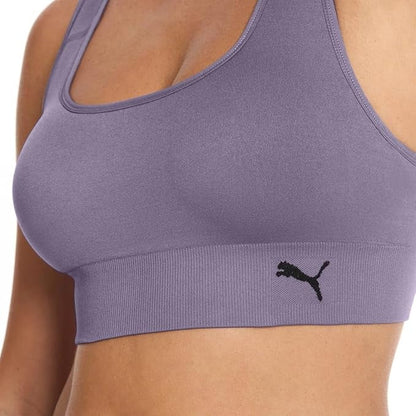 PUMA Women's Seamless Sports Bra White/Purple XL