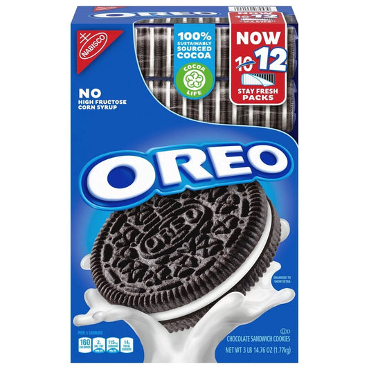 Oreo Chocolate Sandwich Cookies (12 Stay Fresh Packs 62.76 Ounce)