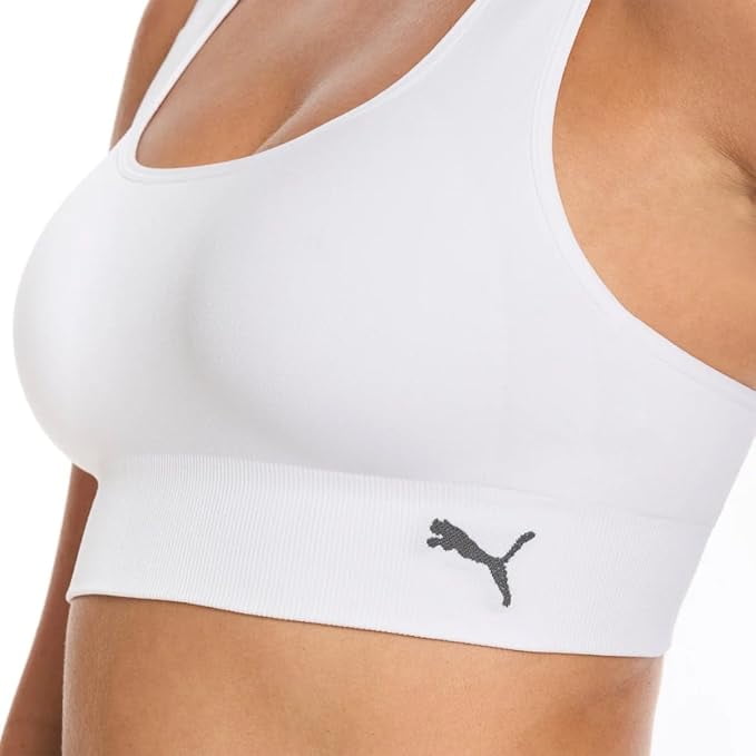 PUMA Women's Seamless Sports Bra White/Purple XL