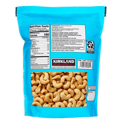 Kirkland Signature Fancy Whole Cashews Unsalted 2.5 Pounds