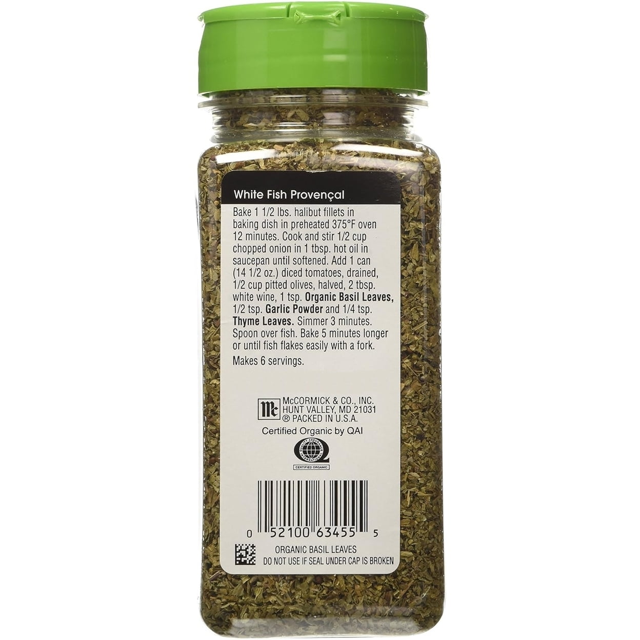McCormick Gourmet 100% Organic Basil 2.85 Ounce