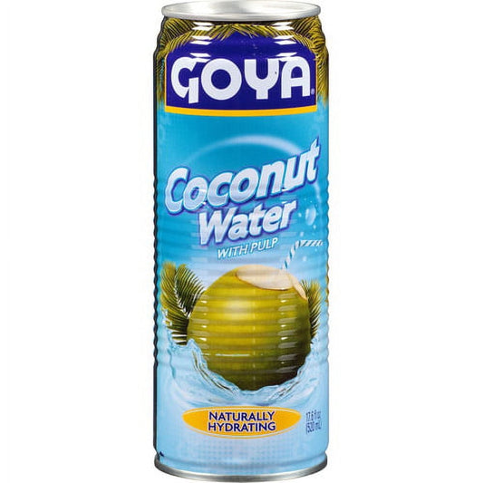 Goya Coconut Water with Pulp, 17.6 fl oz, (Pack of 24)