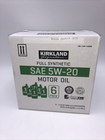 Kirkland Signature 1-Quart 5W-20 Full Synthetic Motor Oil - 6 pack