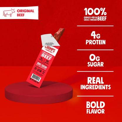 Chomplings Original Beef Mini Jerky Meat Sticks, 4g of Protein (6 Count)