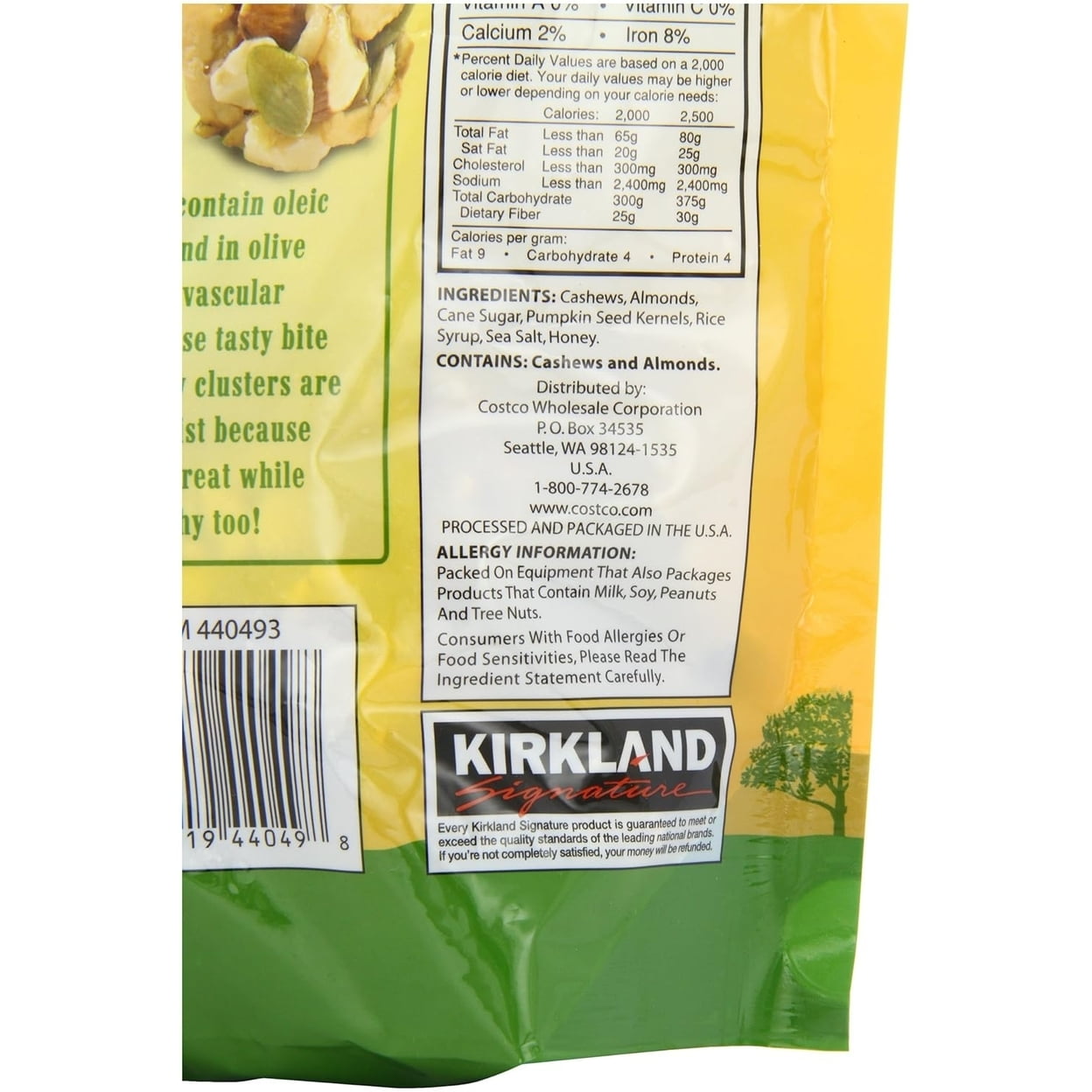 Kirkland Signature Cashew Clusters 2 Pounds