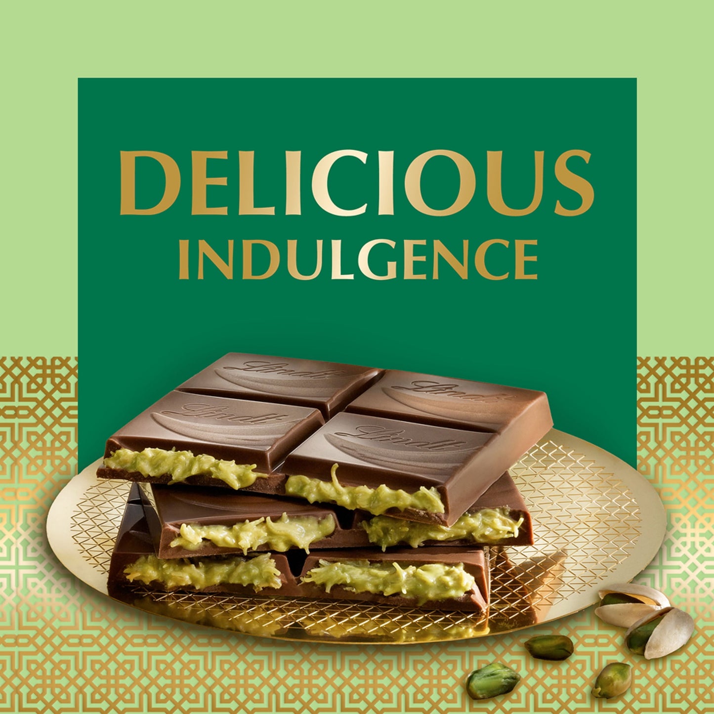 Lindt Dubai Style Milk Chocolate Candy with Pistachio & Kadayif, 5.3 oz. Bar