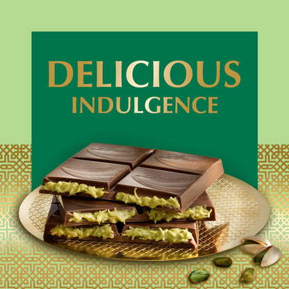 Lindt Dubai Style Milk Chocolate Candy with Pistachio & Kadayif, 5.3 oz. Bar