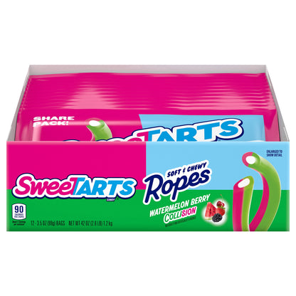 Sweetarts Ropes Collision Watermelon Berry 3.5oz 12 Count