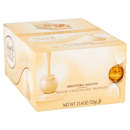 Lindt Lindor White Chocolate Candy Truffles, 25.4 oz., 60 Count