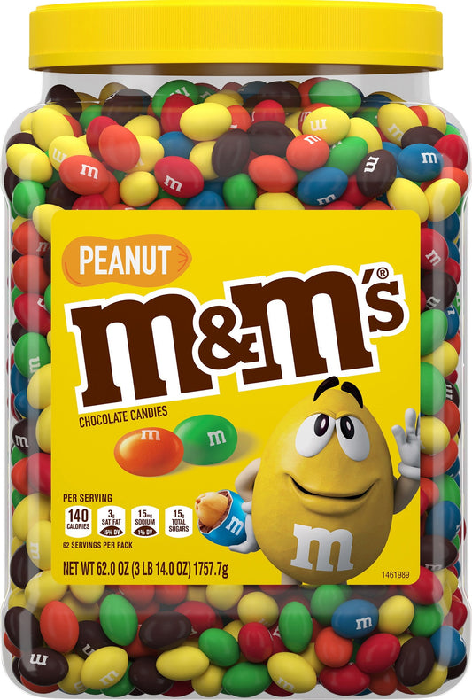 MandMs Peanut Milk Chocolate Candy Bulk Jar (62 Ounce)