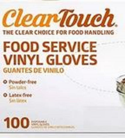 Clear-Touch Food Service Vinyl Gloves, Large, 300 ct