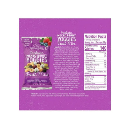 Nature's Garden Probiotic Yoggies Lemon-Berry and Berry Medley Trail Mix 24 Bags of 1 oz each, Yogurt Covered Fruits,High Fiber, Real Fruit Pieces, No Artificial Ingredients, Healthy Snack for Adults