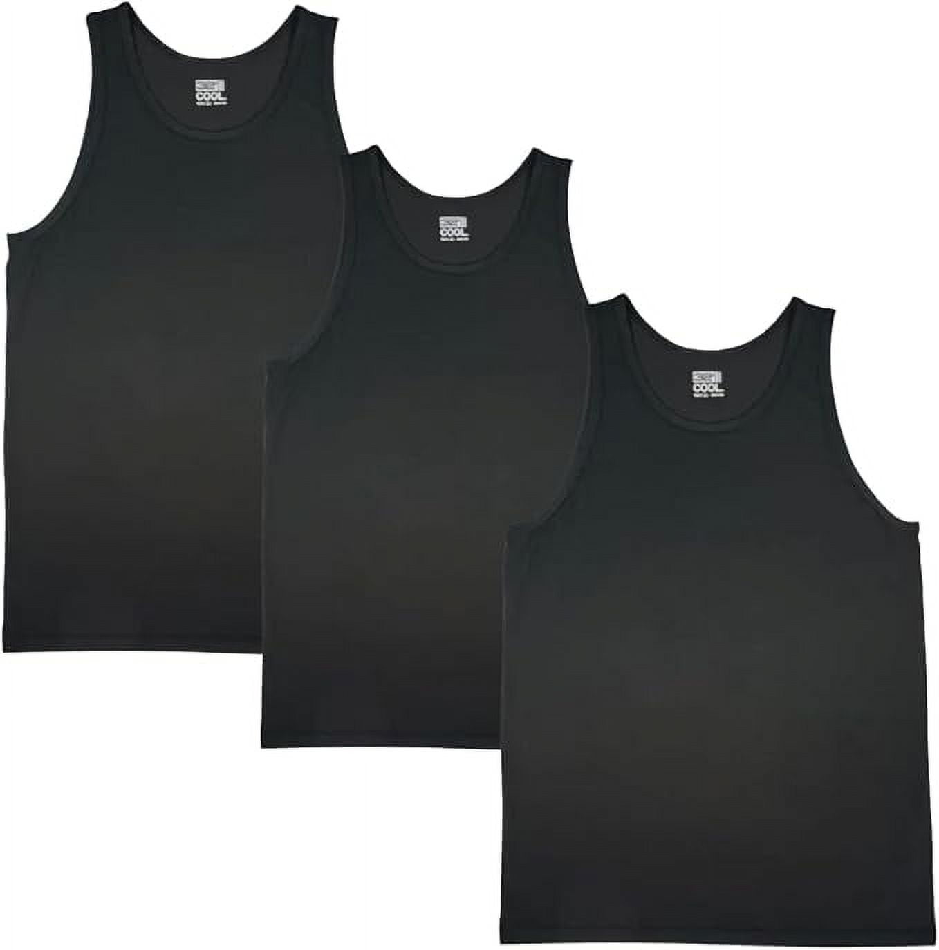 32 Degrees Mens Comfort Mesh Tank Top, 3 Pack (Black, Medium)