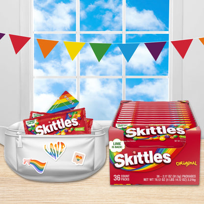 Skittles Original Chewy Candy, Full Size - 2.17 oz, 36 Bulk Candy pack