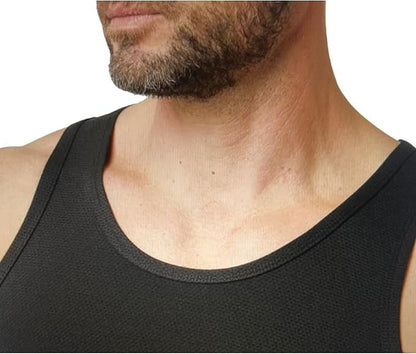 32 Degrees Mens Comfort Mesh Tank Top, 3 Pack (Black, Medium)