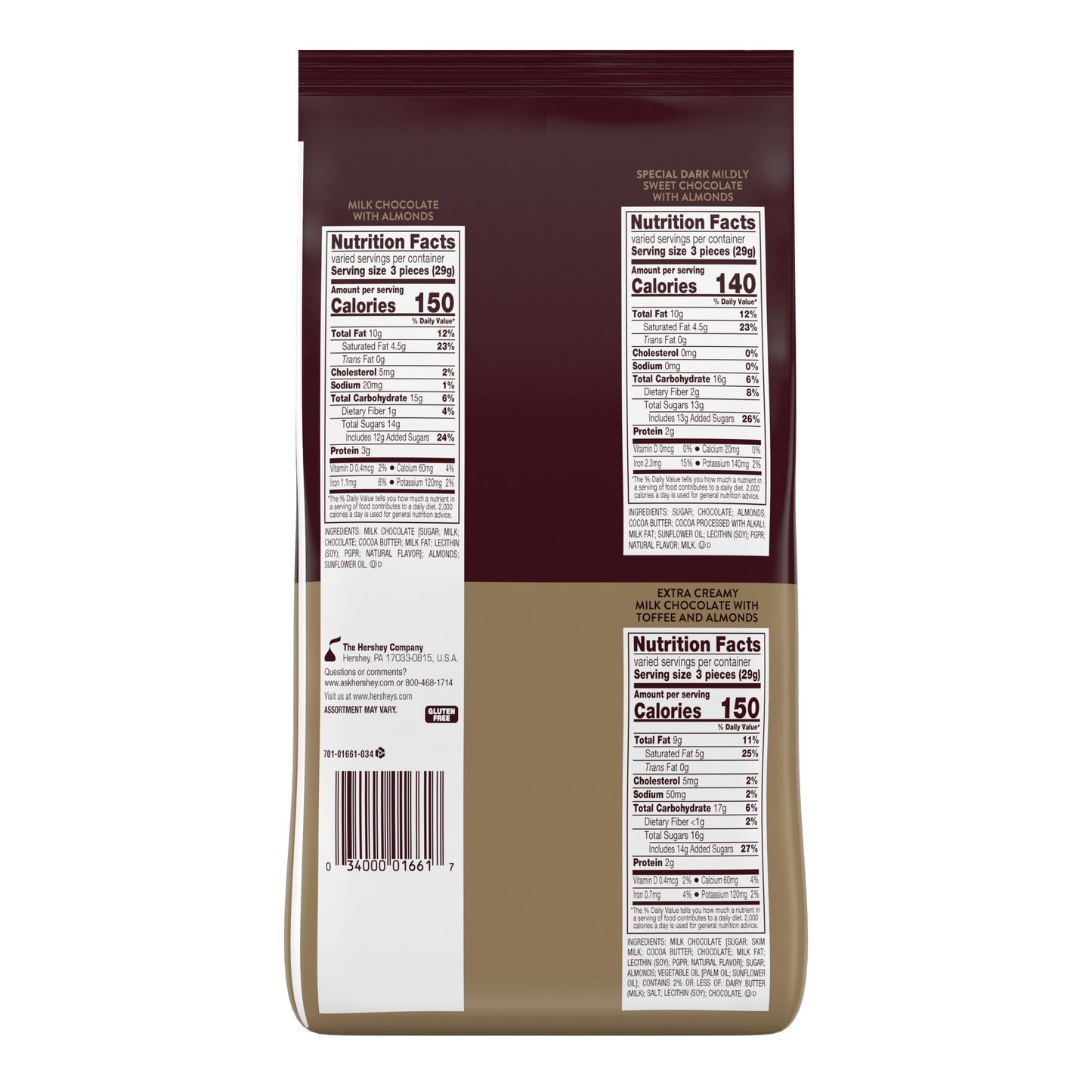HERSHEY'S, NUGGETS, Assorted Chocolate Candy, Bulk Candy, 52 oz, Bag, 145 Pieces