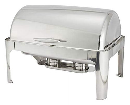 Winware Madison 8qt Full-size Chafer, Roll-top, S/S, Heavyweight, Stainless Steel