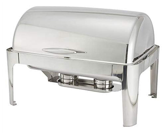 Winware Madison 8qt Full-size Chafer, Roll-top, S/S, Heavyweight, Stainless Steel