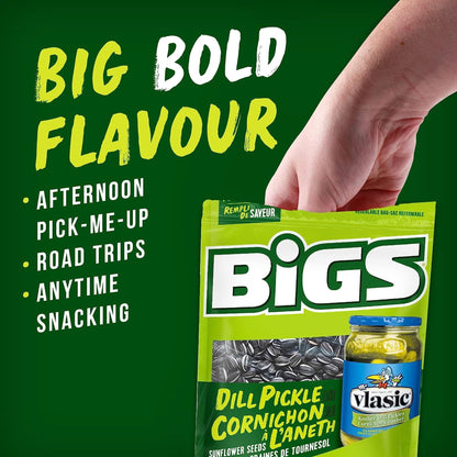 BIGS Sunflower Seeds, Keto Friendly 5.35 oz Bags (Pack of 2) (Vlasic Dill Pickle)