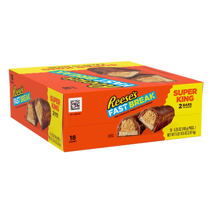 REESES FAST BREAK (MILK CHOCOLATE, PEANUT BUTTER & NOUGAT) SUPER KING SIZE BAR BOX