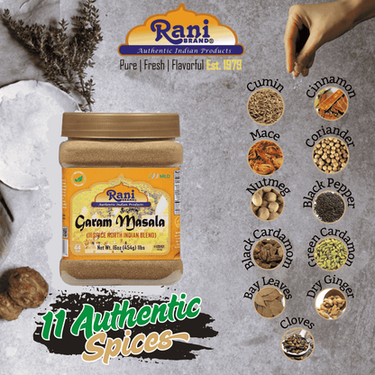 Rani Garam Masala Indian 11-Spice Blend 16oz (1lb) 454g PET Jar ~ All Natural, Salt-Free | Vegan | No Colors | Gluten Friendly | NON-GMO | Indian Origin