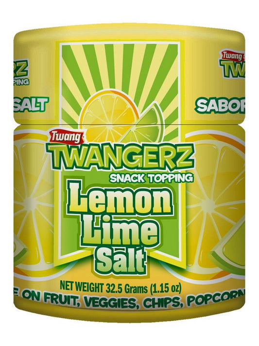 Twang Twangerz Flavored Salt ESF27 Snack Topping - Lime, Lemon Lime, Chili Lime & Dill Pickle (Lime, 4 Pack)