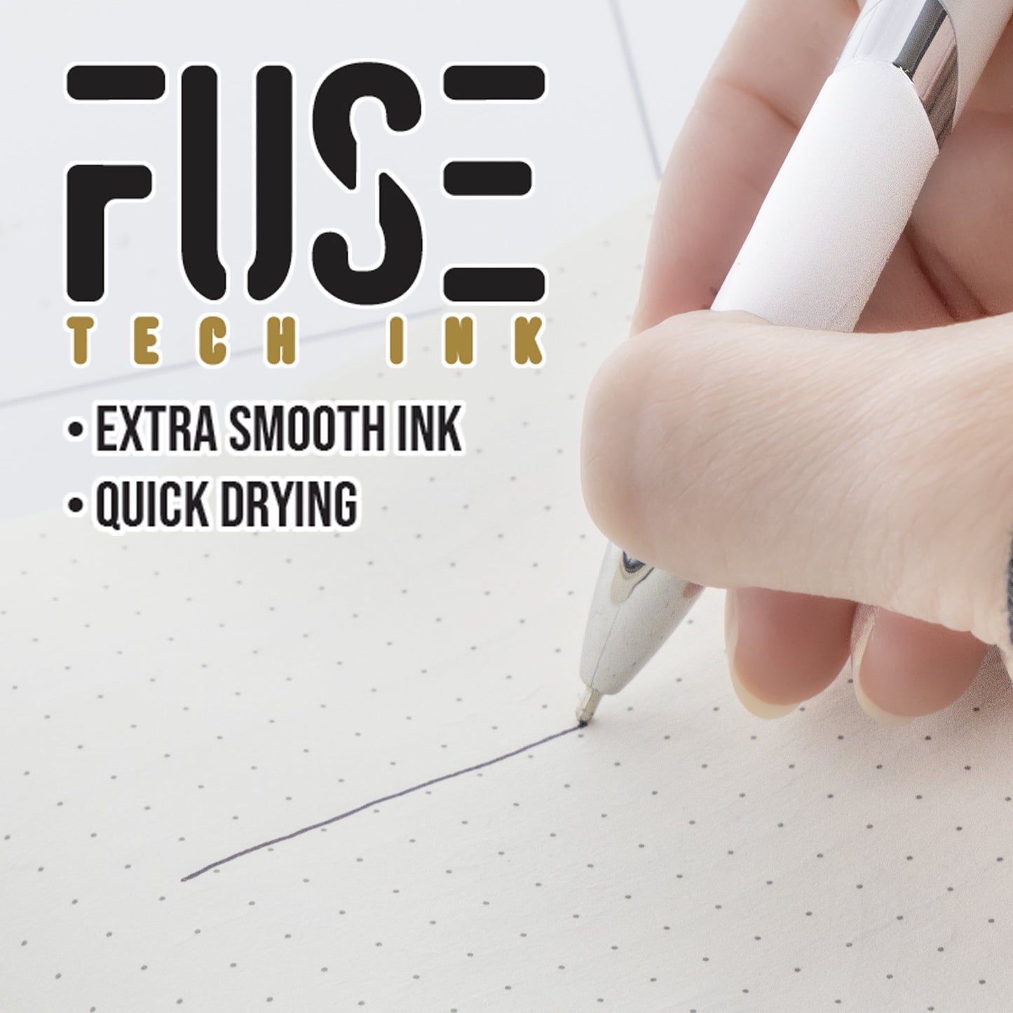 BAZIC Ciel Fuse Tech Ink Retractable Pen w/ Rubber Barrel, 0.7mm (2/Pack), 6-Pack