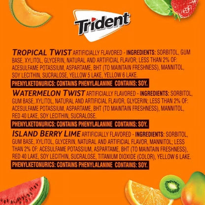 Trident Fruit Variety Pack Sugar Free Gum (14 per Pk., 20 Pk.)