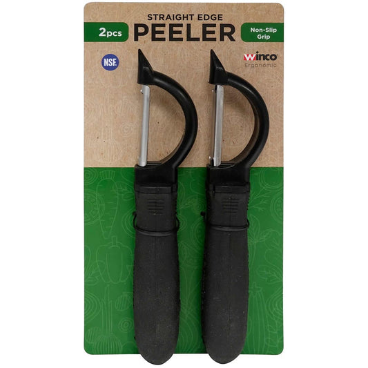 Winco Stainless Steel Straight Edge Swivel Peeler - 2 Pack