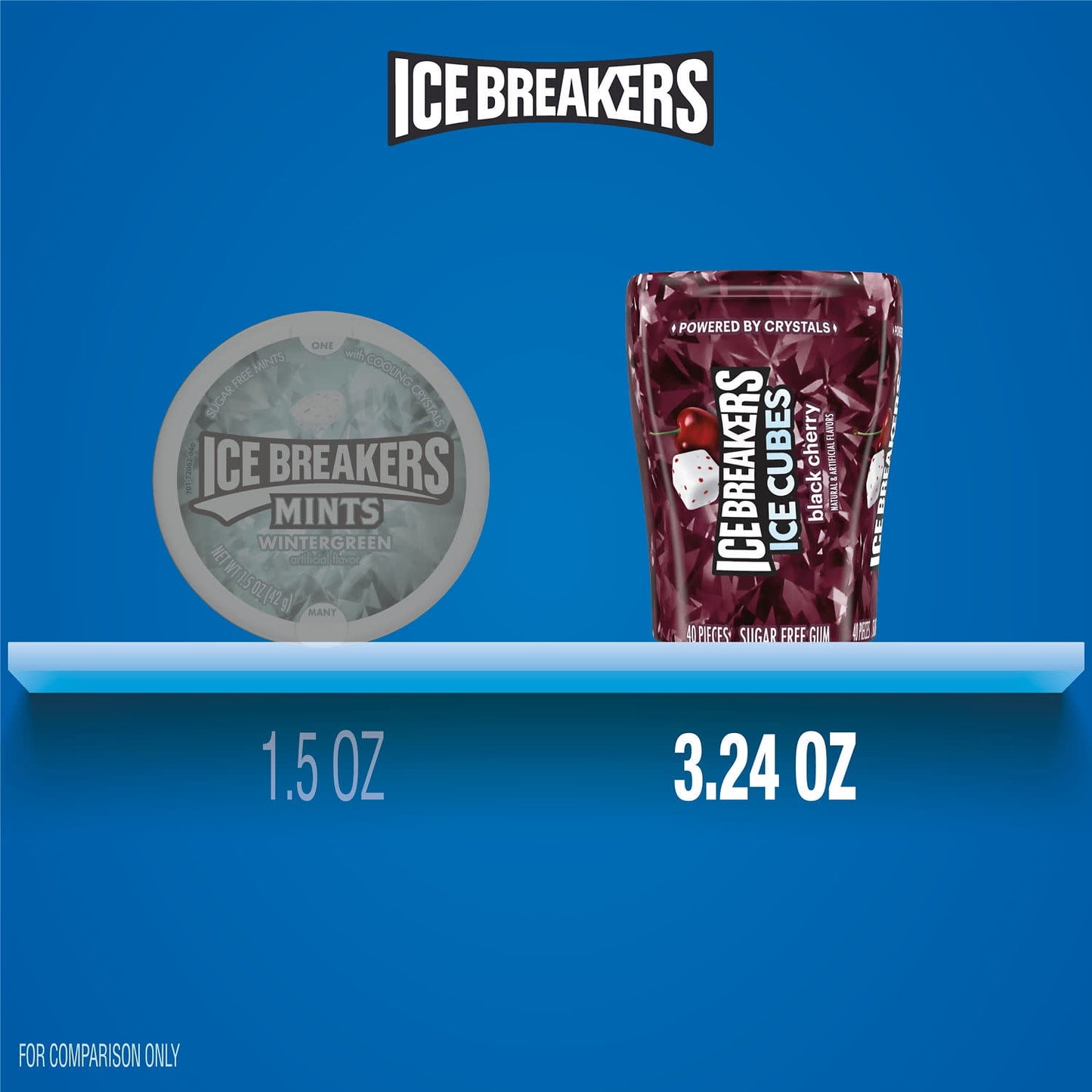 Ice Breakers Ice Cubes Black Cherry Sugar Free Chewing Gum, Bottles 3.24 oz, 6 Count, 40 Pieces