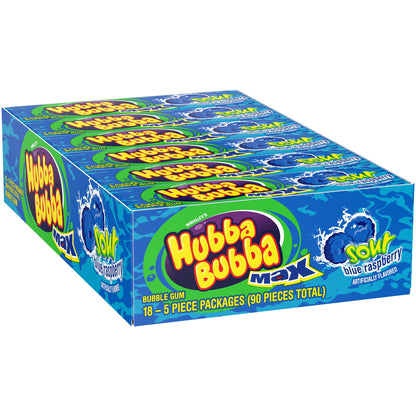 Hubba Bubba Sour Blue Raspberry Max Bubble Gum, 90 Pieces Box