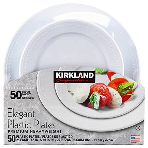 Kirkland Signature Elegant Plastic Plates, 50 Count