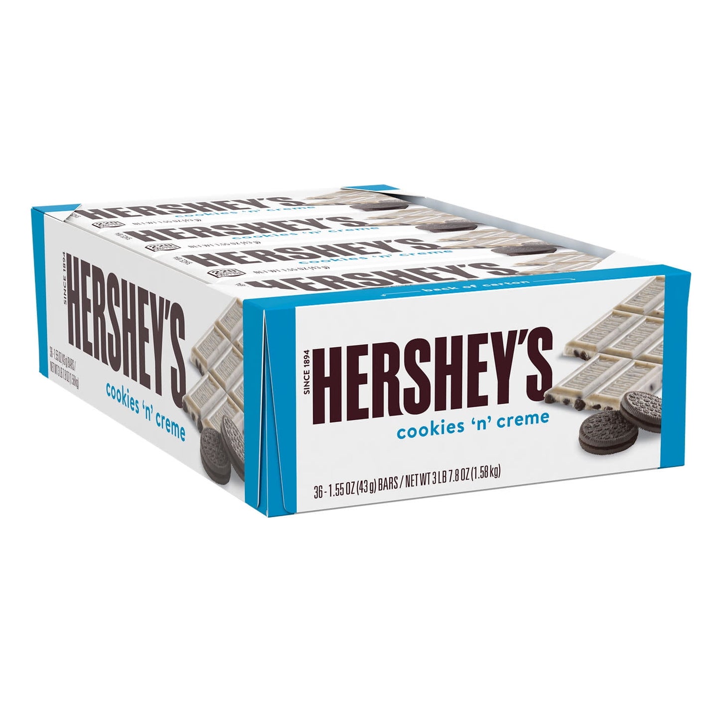 Hershey's Cookies 'n' Creme Candy, Bars 1.55 oz, 36 Count