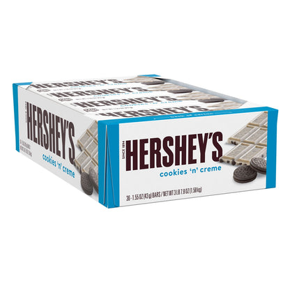 Hershey's Cookies 'n' Creme Candy, Bars 1.55 oz, 36 Count
