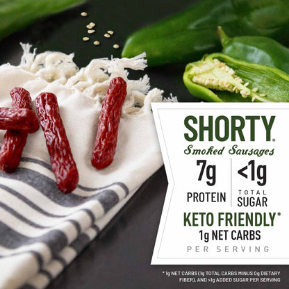 Duke's Pork Hatch Green Chile Smoked Shorty Sausages, 7g Protein Per Serving, 5 oz.