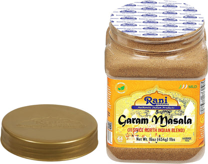 Rani Garam Masala Indian 11-Spice Blend 16oz (1lb) 454g PET Jar ~ All Natural, Salt-Free | Vegan | No Colors | Gluten Friendly | NON-GMO | Indian Origin