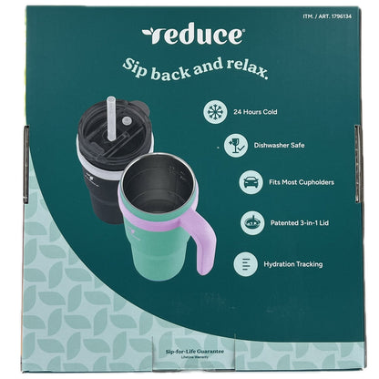 Reduce Cold1 24 Fluid Ounce Mug, 2 Pack (White/Black)