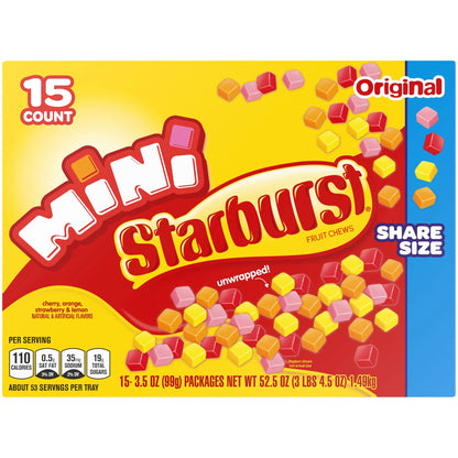 Starburst Mini Fruit Chews, (15 Count)