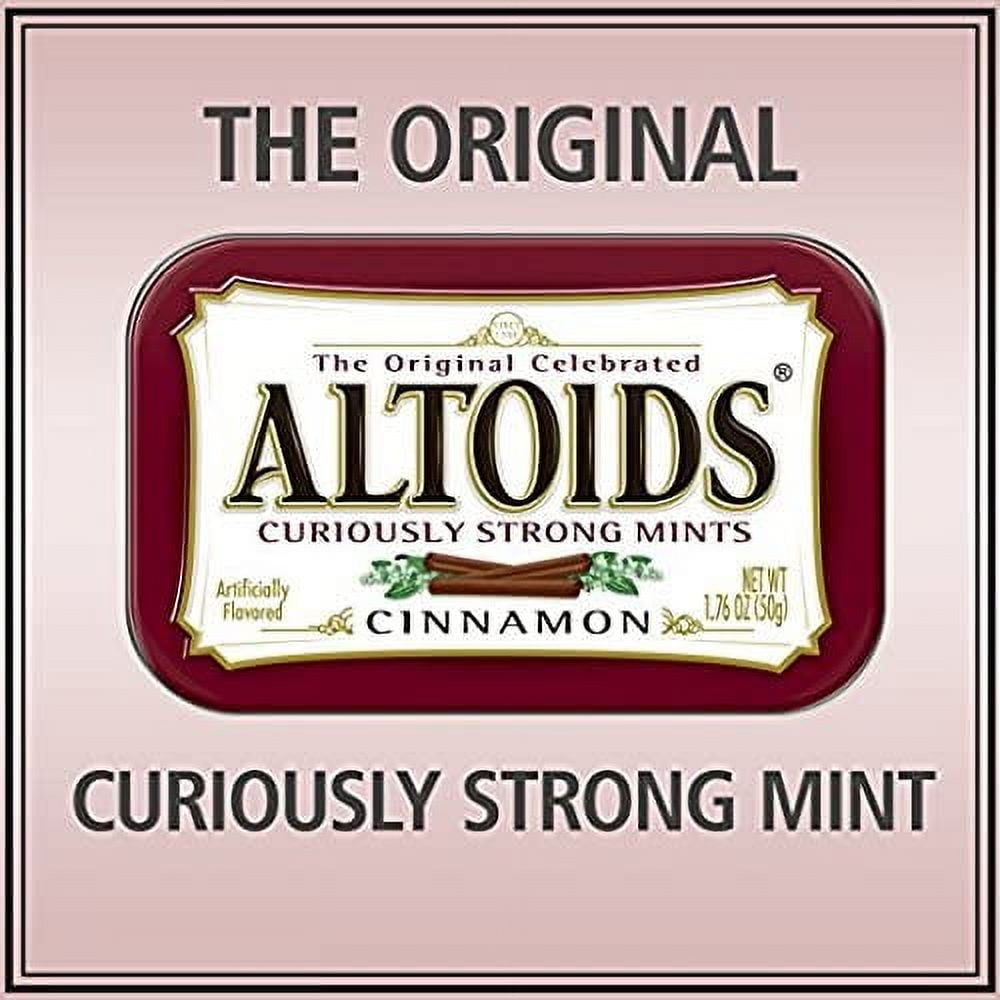 Mars Wrigley Confectionery ALTOIDS Curiously Strong Breath Mints,Individual Packs,1.76-Ounce Tins -Spearmint Wintergreen Great For Holidays, Parties, Gifts & More! (Cinnamon 1.76 Ounce, 3) Multicolor