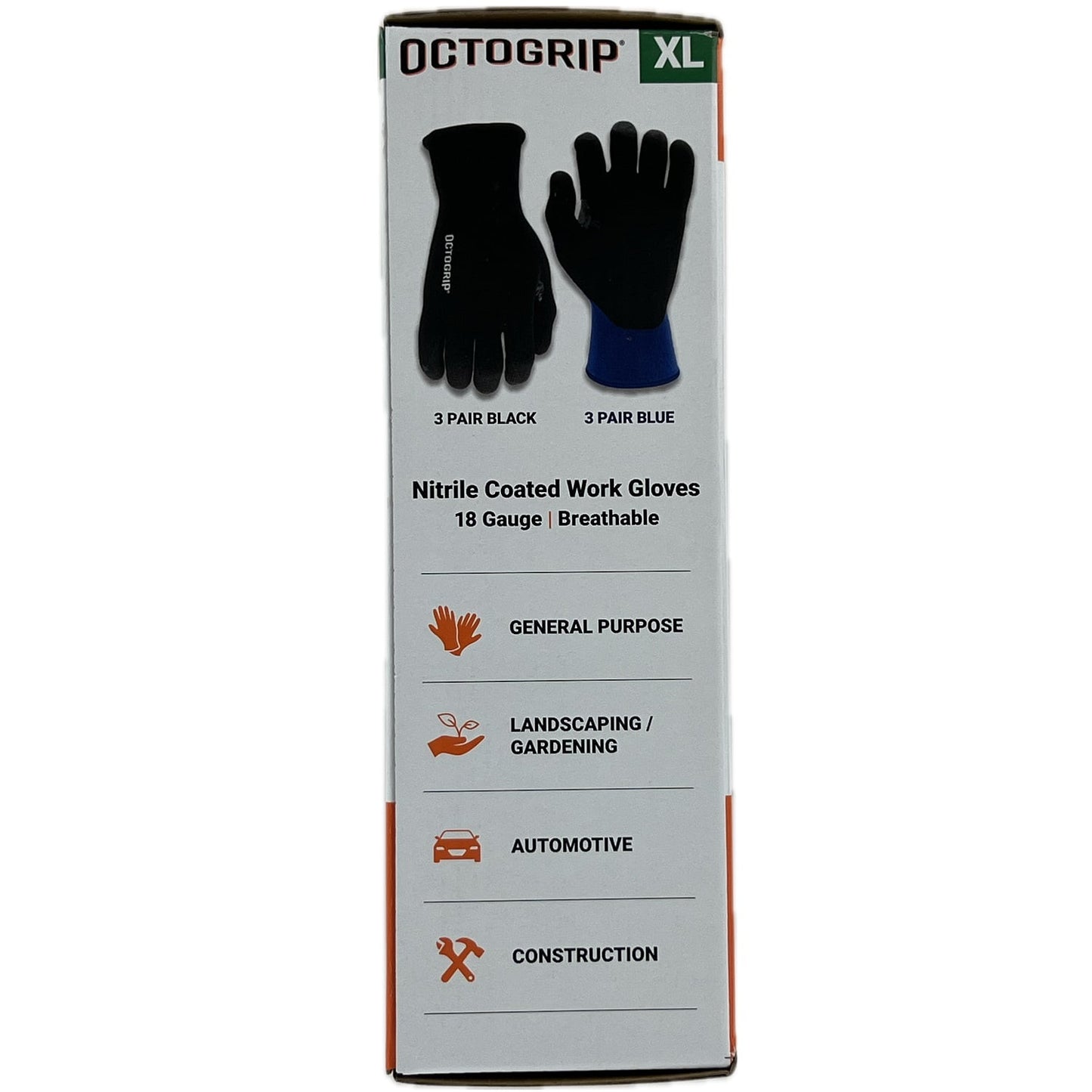 Octogrip Nitrile Coated Work Gloves, 6 Pairs (X-Large)