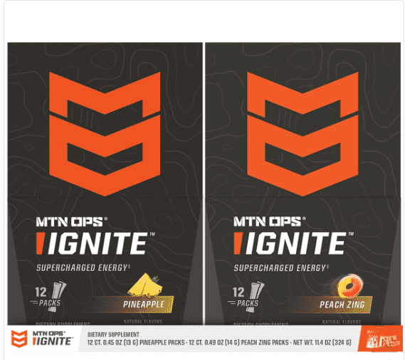 MTN OPS Ignite Supercharged Energy Drink Mix, Variety Pack (2x12, 24 PACK)