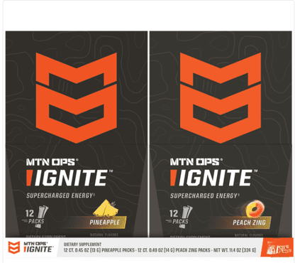 MTN OPS Ignite Supercharged Energy Drink Mix, Variety Pack (2x12, 24 PACK)