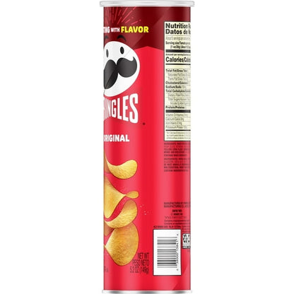 Pringles Original Potato Crisps Chips, Lunch Snacks, 5.2 oz Canister (Pack of 2)