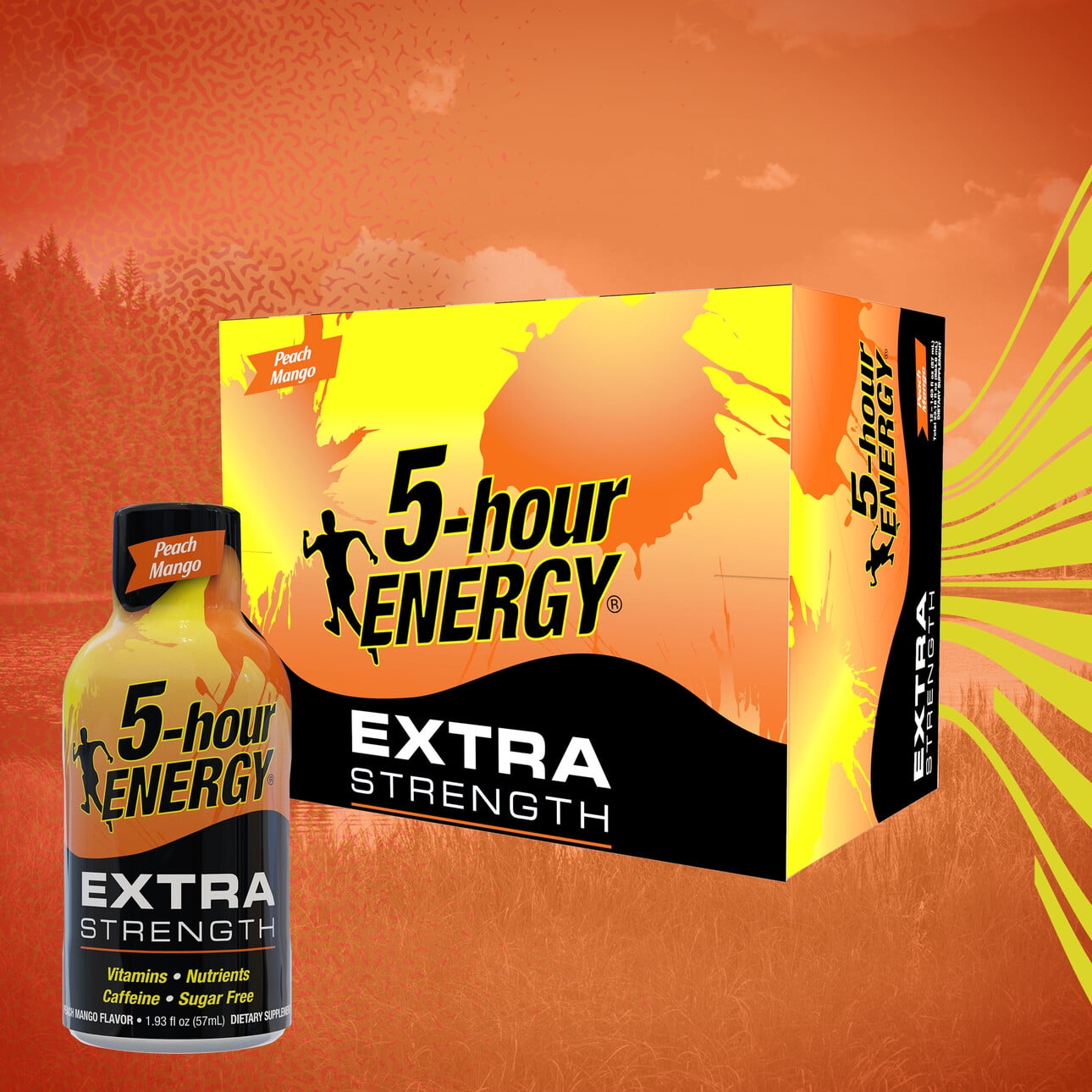 5-hour ENERGY? Shot, Extra Strength, Peach Mango, 1.93 oz, 12 Count