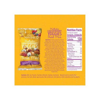 Nature's Garden Probiotic Yoggies Lemon-Berry and Berry Medley Trail Mix 24 Bags of 1 oz each, Yogurt Covered Fruits,High Fiber, Real Fruit Pieces, No Artificial Ingredients, Healthy Snack for Adults
