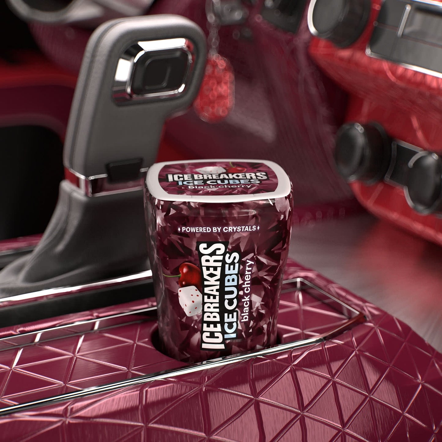 Ice Breakers Ice Cubes Black Cherry Sugar Free Chewing Gum, Bottles 3.24 oz, 6 Count, 40 Pieces