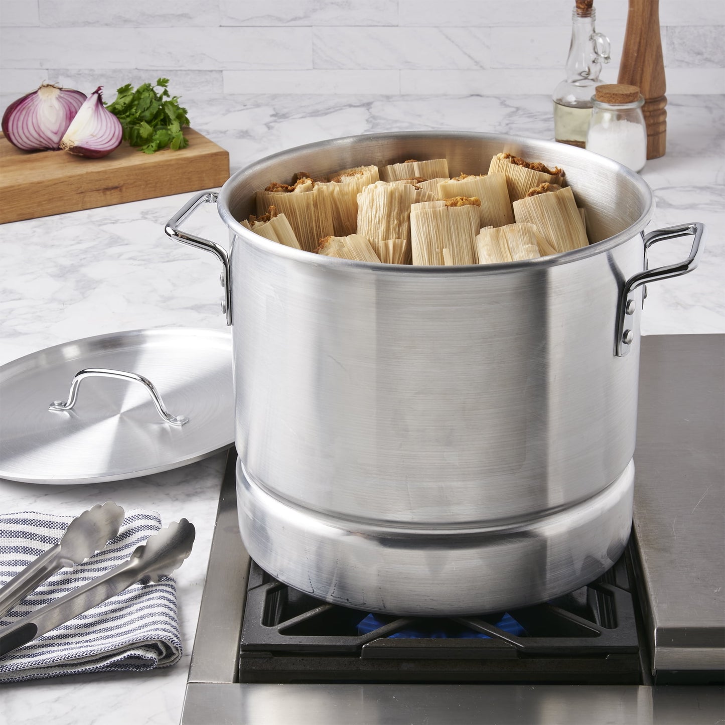 Infuse 3 Piece 20Qt Aluminum Tamale Steamer Pot Set