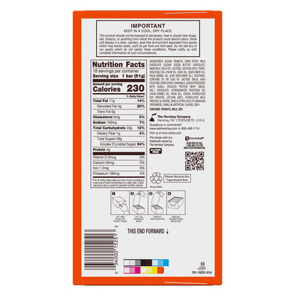 Reese's Fast Break Milk Chocolate, Peanut Butter and Nougat Candy, Bars 1.8 oz, 18 Count