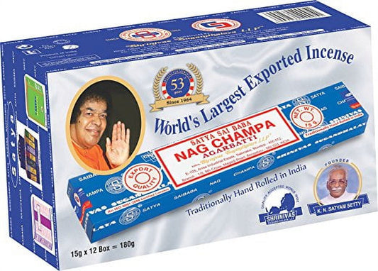 Nagchampa Box of 12 tube 180 gram Incense sticks Satya